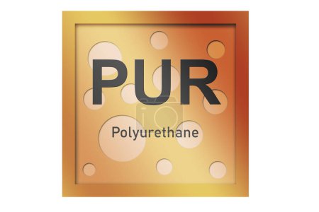 Foto de Símbolo de polímero de poliuretano (PUR) aislado, representación 3d - Imagen libre de derechos
