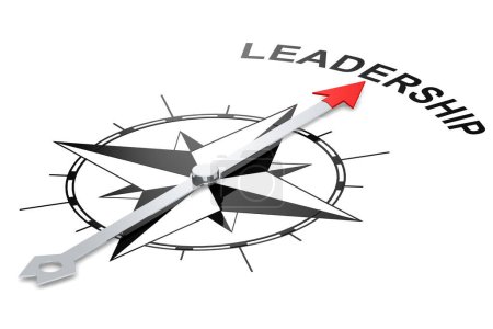 Photo for Compass pointing toward leadership word isolated, 3d rendering - Royalty Free Image