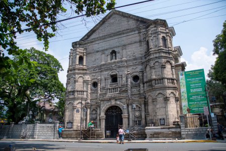 Photo for Manila, Philippines-14 Oct 2023: Our Lady of Remedies Parish Church in Manila. It features Mexican Baroque-style architecture, was completed in 1864. - Royalty Free Image