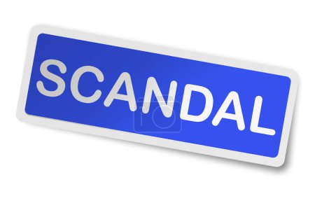 Photo for Scandal square sticker isolated on white, 3d rendering - Royalty Free Image