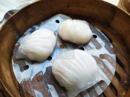 Photo for Chinese dim sum with shrimp stuffed dumpling, Chinese food - Royalty Free Image