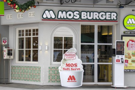 Photo for Singapore- 24 Nov 2023: View of MOS Burger shop in Singapore. Mos burger is the second-largest fast-food franchise - Royalty Free Image