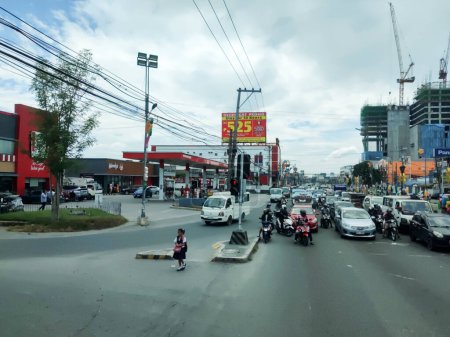 Photo for Angeles city, Philippines- 18 Oct 2023: Street view of Angeles City in Philippines. The city is rich in history and heritage - Royalty Free Image