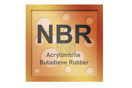 Foto de Acrilonitrilo butadieno caucho (NBR) símbolo de polímero aislado, representación 3d - Imagen libre de derechos
