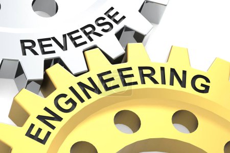 Reverse engineering word on metal gear, 3d rendering