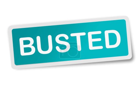 Busted square sticker isolated on white, 3d rendering