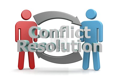 Foto de Resolución de conflictos entre dos partes, representación 3d - Imagen libre de derechos
