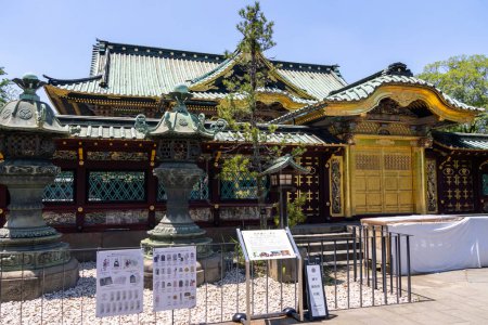 Téléchargez les photos : Tokyo, Japon- 18 mai 2024 : Sanctuaire Ueno Toshogu construit en 1616, l'un des sanctuaires Toshogu à travers le pays dédié à Tokugawa Ieyasu, le fondateur du shogunat d'Edo - en image libre de droit