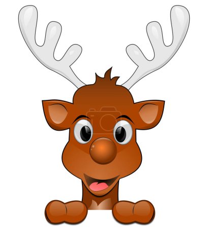 Photo for Reindeer wishing Merry Christmas - illustration - Royalty Free Image