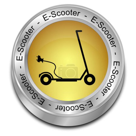 Photo for E-Scooter Button gold - 3D illustration - Royalty Free Image