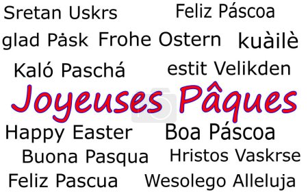 Photo for Happy Easter international wordcloud on white background  illustration - Royalty Free Image