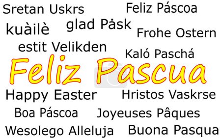 Photo for Happy Easter - Feliz Pascua - international wordcloud  illustration - Royalty Free Image
