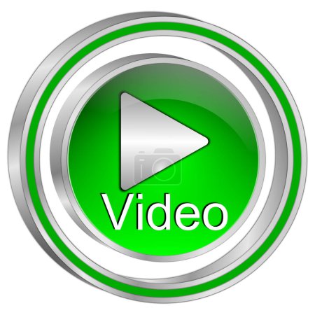 Téléchargez les photos : Jouer Bouton vidéo vert - Illustration 3D - en image libre de droit