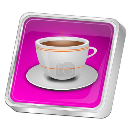 Foto de Botón con una taza de café morado - Ilustración 3D - Imagen libre de derechos