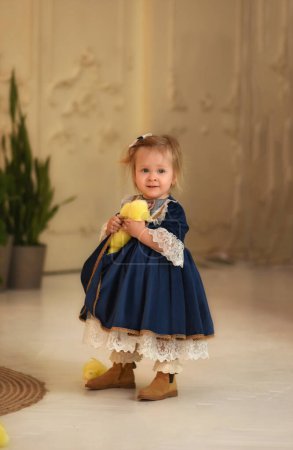 Photo for Little beautiful girl and Easter decor. - Royalty Free Image