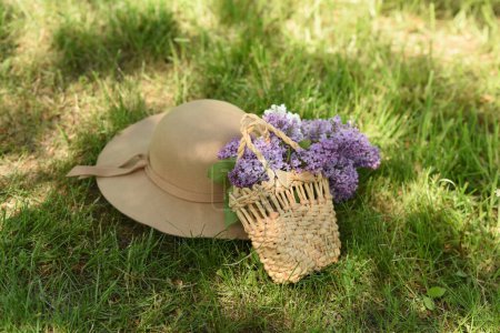Photo for Lavender flowers in a basket - Royalty Free Image