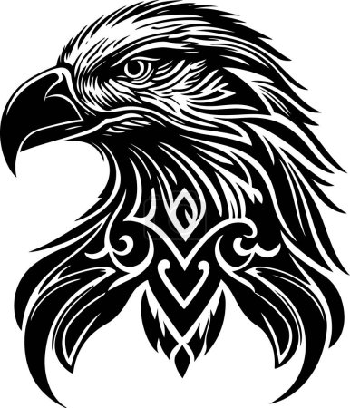 Illustration for Vector illustration of eagle head with ornament - Royalty Free Image