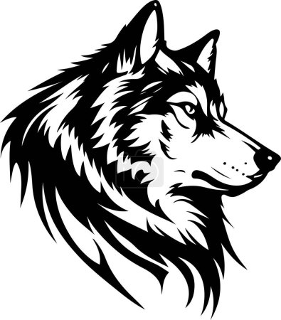 Ilustración de Vector illustration of wolf head with ornament. Vector illustration - Imagen libre de derechos