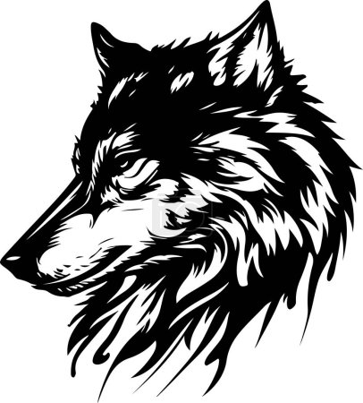 Illustration for Vector illustration of wolf head with ornament. Vector illustration - Royalty Free Image