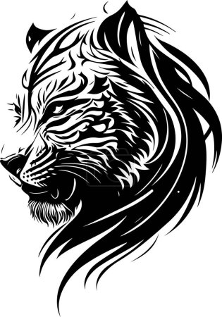  Illustration vectorielle de la tête de tigre avec ornement