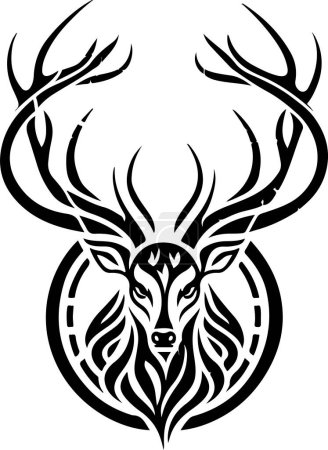 Illustration for Vector illustration of deer head with ornament. Vector illustration - Royalty Free Image
