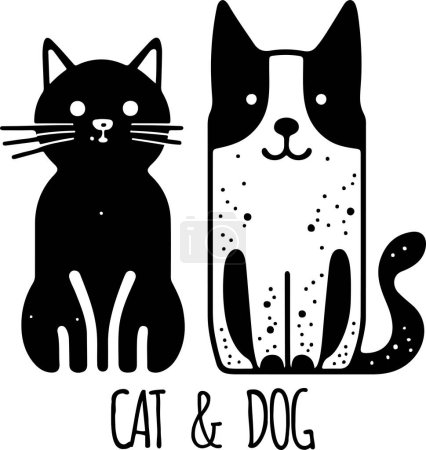  logo créatif modèle vectoriel chien et chat
