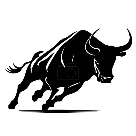 Téléchargez les illustrations : Vector bull design on white background. Wild Animals. Easy editable vector illustration. - en licence libre de droit