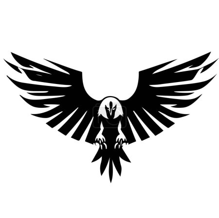Illustration for Eagle rising Wings Logo design vector template. Corporate heraldic Falcon Phoenix Hawk bird Logotype concept icon. Vector illustration - Royalty Free Image