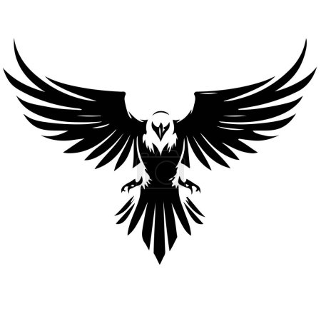 Illustration for Eagle rising Wings Logo design vector template. Corporate heraldic Falcon Phoenix Hawk bird Logotype concept icon. Vector illustration - Royalty Free Image