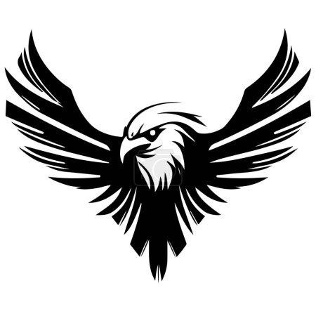Téléchargez les illustrations : Modèle vectoriel de conception de logo Eagle rising Wings. Faucon héraldique d'entreprise Phoenix Hawk oiseau Logotype icône concept. Illustration vectorielle - en licence libre de droit