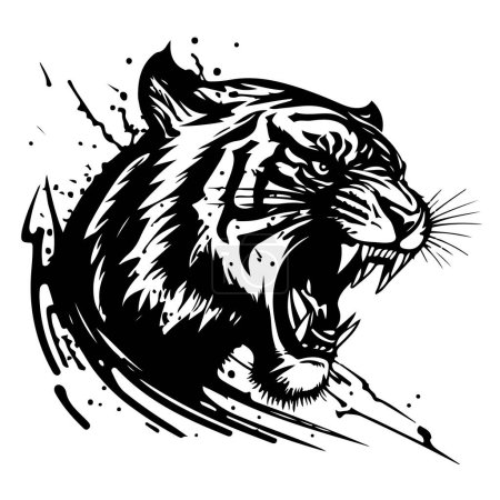 Roaring tiger logo design vector illustration. Vector illustration