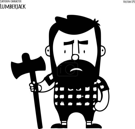 Illustration for Hand drawn cartoon illustration of lumberjack. Vector. Vector illustration - Royalty Free Image