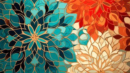 Abstract beautiful colored arabesque vector patterns. Seamless arabesque pattern background