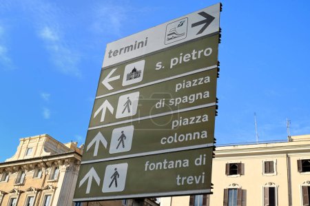 Foto de Signo de orientación de la ciudad de Roma - Imagen libre de derechos