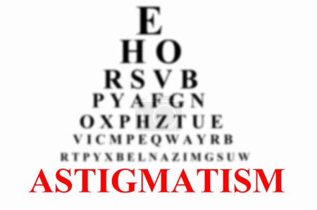 Téléchargez les photos : Astigmatism concept with blurred Monoyer eye chart - en image libre de droit