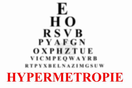 Téléchargez les photos : French hyperopia concept with blurred Monoyer eye chart - en image libre de droit