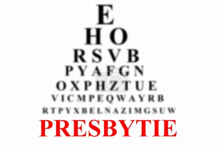 Téléchargez les photos : French presbyopia concept with blurred Monoyer eye chart - en image libre de droit