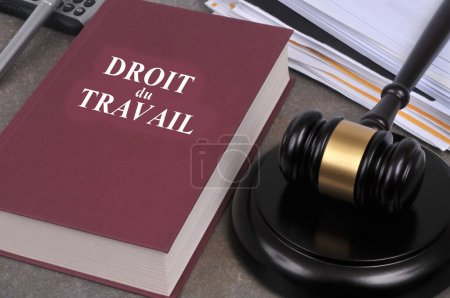 Téléchargez les photos : French labor law concept with a judge gavel and a book - en image libre de droit