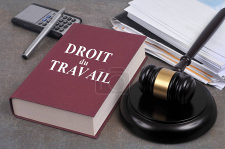 Téléchargez les photos : French labor law concept with a judge gavel and a book - en image libre de droit