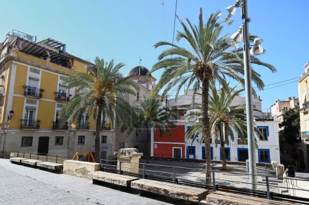 Foto de Plaza Quijano de Alicante con sus palmeras - Imagen libre de derechos