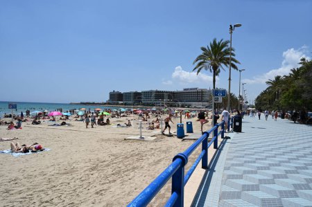 Photo for Gomiz promenade along Alicante Postiguet beach - Royalty Free Image