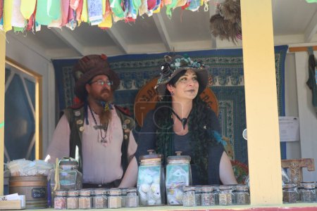 Photo for 9-11-2022: Hollister, California: People in period costumes at a Renaissance faire, Hollister California - Royalty Free Image