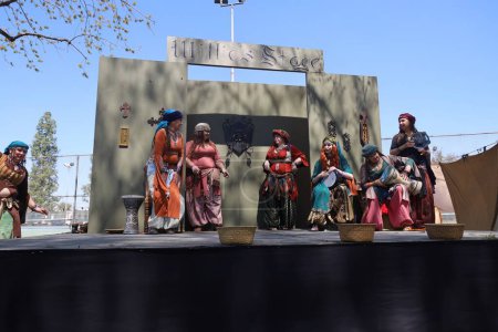 Photo for 4-15-2023: Visalia, California: Belly dancers in period costumes at a Renaissance Faire - Royalty Free Image