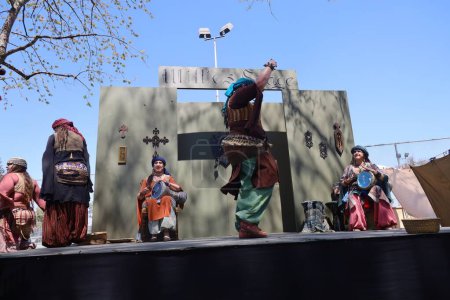 Photo for 4-15-2023: Visalia, California: Belly dancers in period costumes at a Renaissance Faire - Royalty Free Image