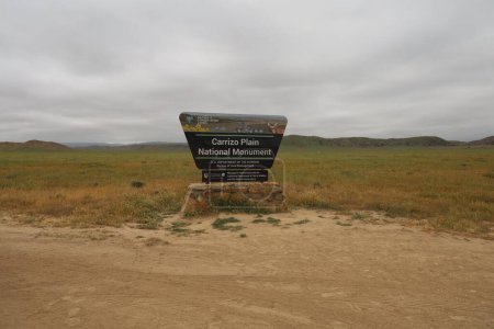 Foto de Foto del cartel de entrada en el monumento nacional de la llanura de Carrizo y el lago Soda - Imagen libre de derechos