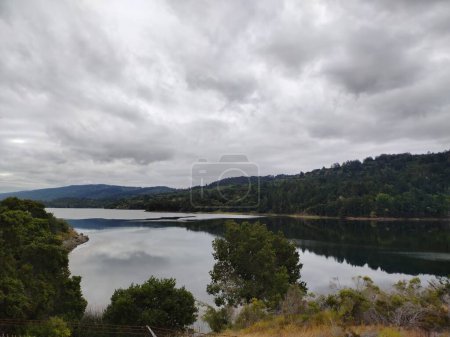 Crystal Springs reservoir in the winter, San Mateo, California