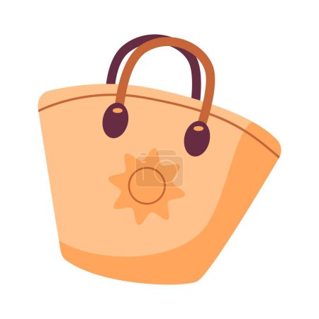 Ilustración de Moda verano playa bolsa accesorios de compras Vector Ilustración. - Imagen libre de derechos