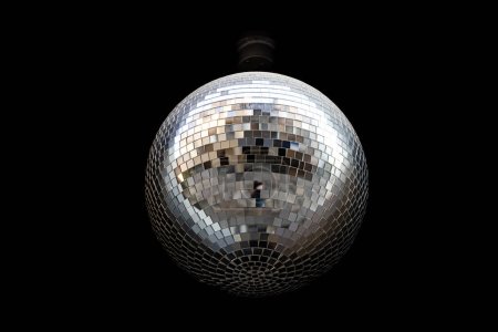 Closeup of discoball on black background for design purpose