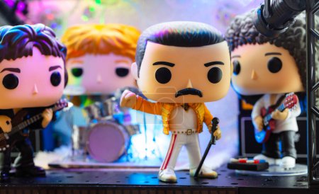 Téléchargez les photos : Washington, États-Unis - 27 décembre 2022 : Funko POP vinyl figures of Queen band - en image libre de droit