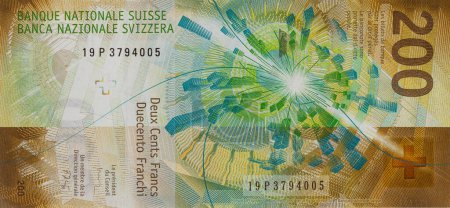 Photo for Closeup of 200 Swiss franc banknote for design purpose - Royalty Free Image